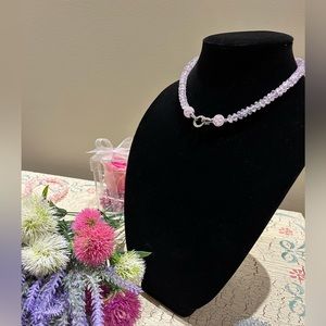 Austrian glass cracked crystal necklace 💕